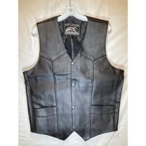 Event Leather EL5310 Men's Black - Classic Four Snap Plain Side - Biker Vest S